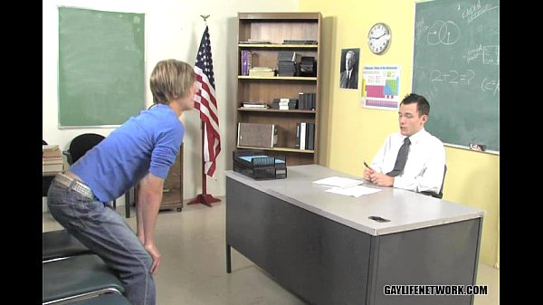 Twink stretched in classroom banging