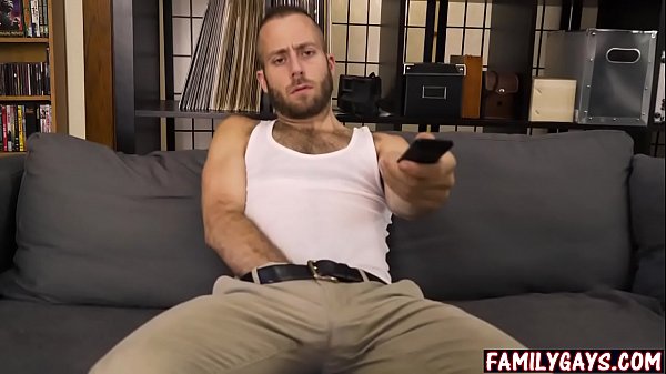 Gay step daddy massaging & fucking his stepson - fucked up family