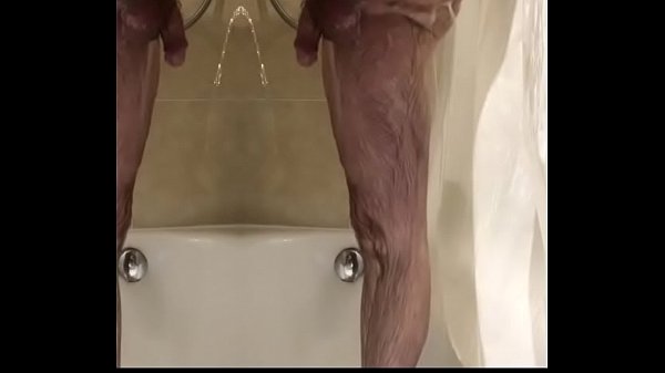 Mirror man nude in the shower