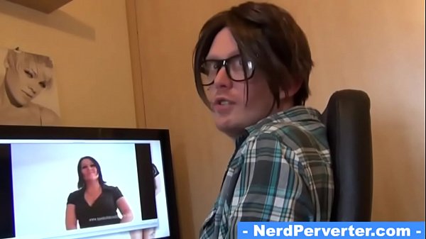 Brunette cam girl accepts an invitation by nerd perv