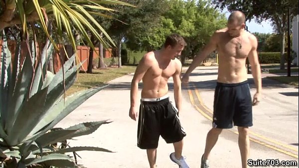 Hot gay pornstar jocks Alex and Cole fucking hard their sexy asses