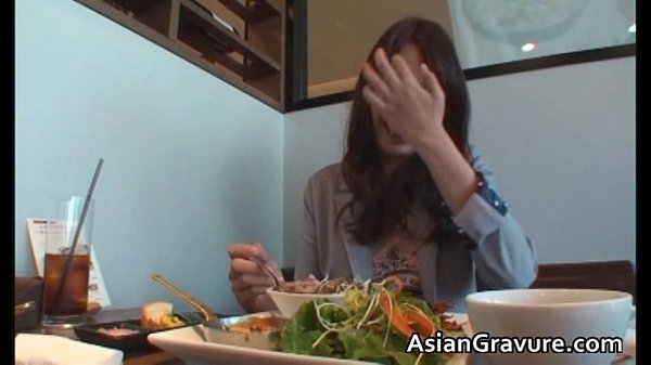 Nasty redhead asian babe gets picked