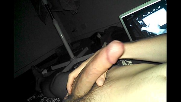 Jerking hung young white cock