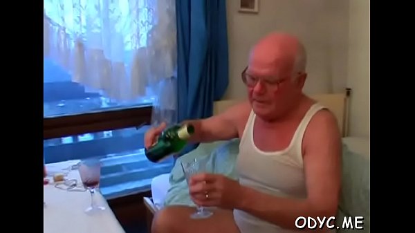 Skinny teen licked by grandpa