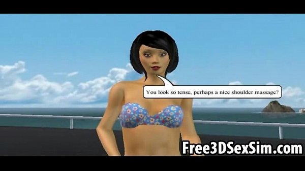 Foxy 3D cartoon hottie sucks and fucks on a boat