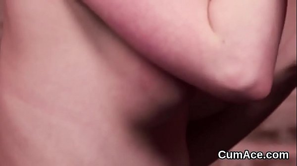 Foxy centerfold gets cumshot on her face gulping all the juice