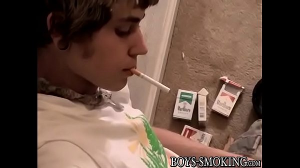 Twink smoker cums in an ash tray