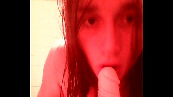 Skinny teenage sissy rides dildo and deepthroats