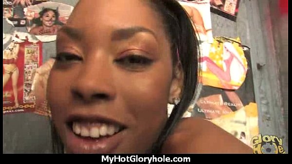 Natural cute black teen tries out gloryhole 24