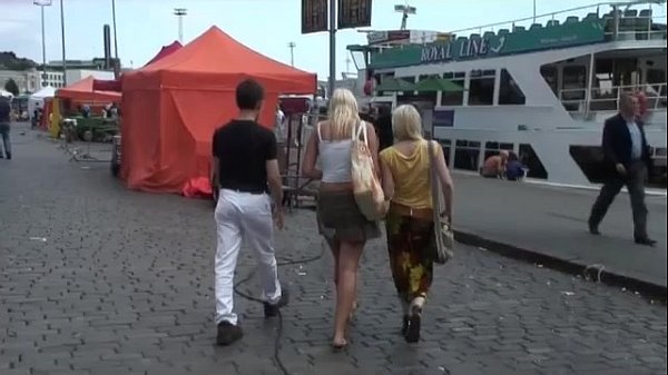 scandi teen anal threesome in public