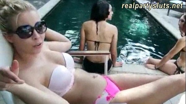 Pool house party turns into a hardcore sex orgy