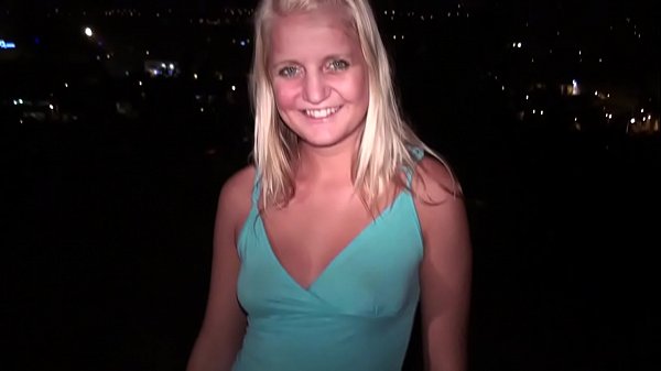 Blonde teen girl intervew for PUBLIC orgy Part 1