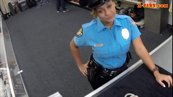 Huge boobs police officer fucked at the pawnshop for money