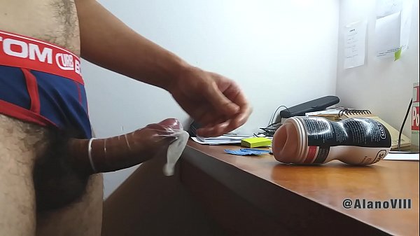 Cuming in a condom wearing a 6 days used jockstrap (sold) - Alano VIII