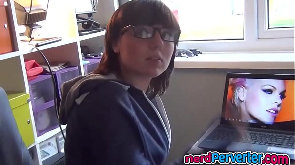 Nerdy Slut Sucks Cock