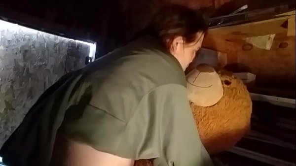 Fucking my teddy bear in the shed