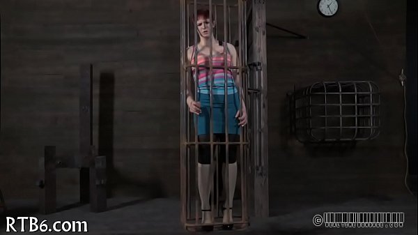 Angel is stripping inside cage