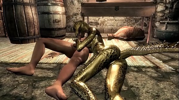 Female argonian gets laid with a guard