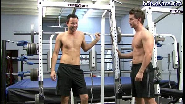Two naughty gays having anal sex at the gym