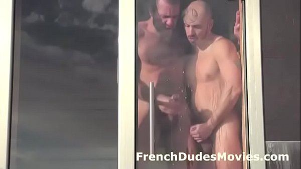 Gay French guys assfucking by the pool