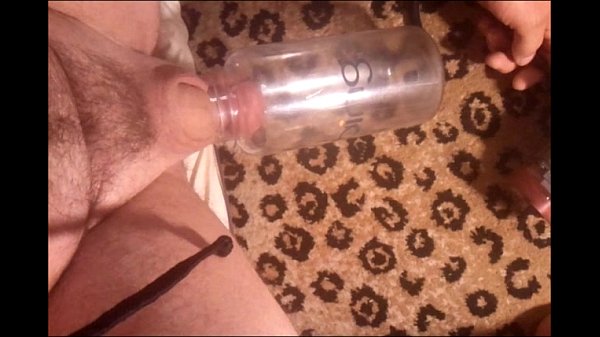 Playing with my home made penis pump