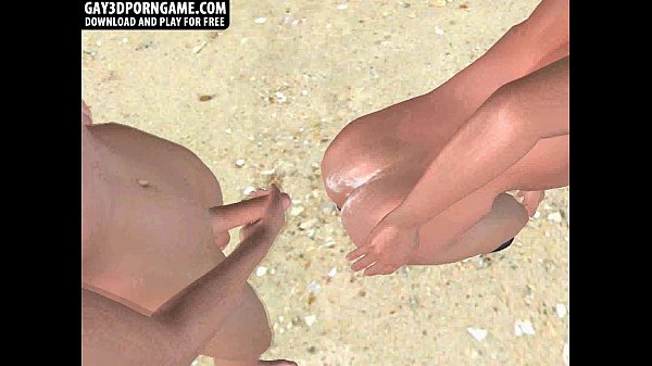 These sexy 3D studs are fucking on a beach and cumming