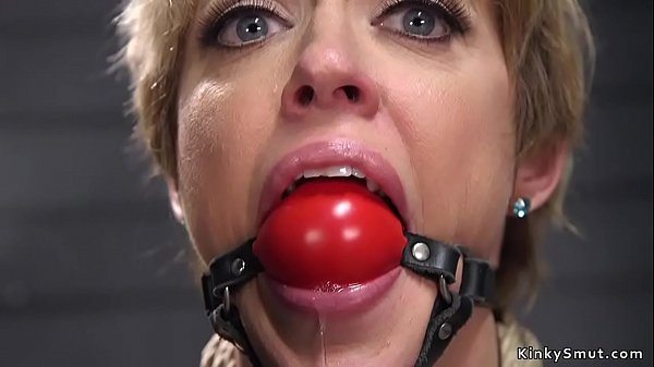 Busty blonde Milf clamped by master and his assistant till gets anal