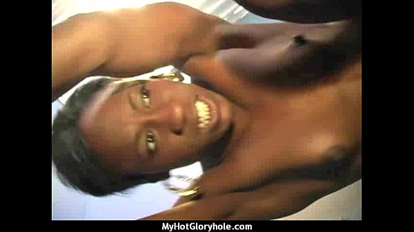Natural cute black teen tries out gloryhole 7