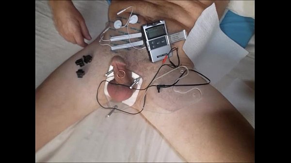 Crushed balls electro t. to hands free cum