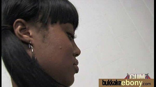 Hot ebony bukkake gangbang 12