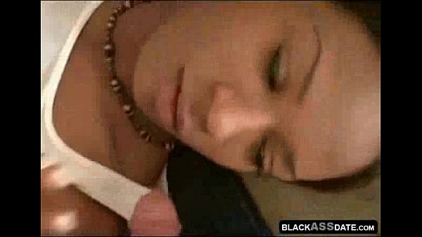 Black girlfriend giving great blowjob