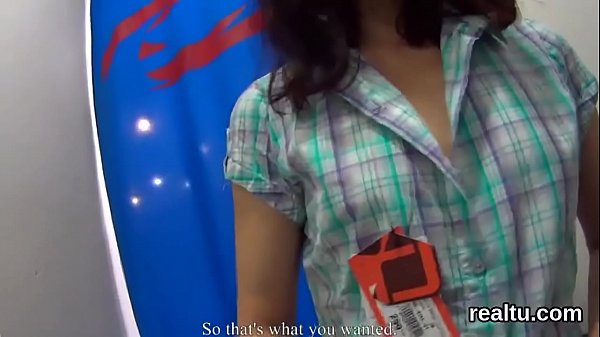 Attractive czech cutie gets tempted in the shopping centre and poked in pov