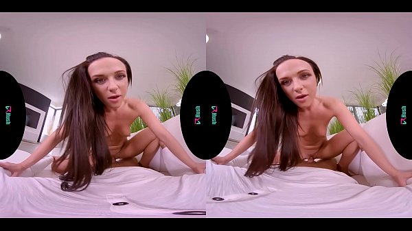 Sexy brunette with a tight body and small tits gets fucked in virtual reality