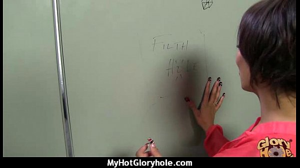 Ebony teen shows off her blowjob skills at gloryhole 15