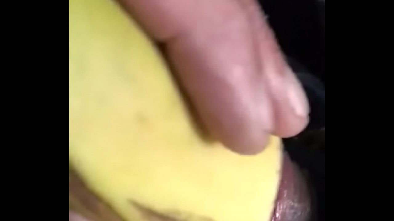 Banana in car masturbation