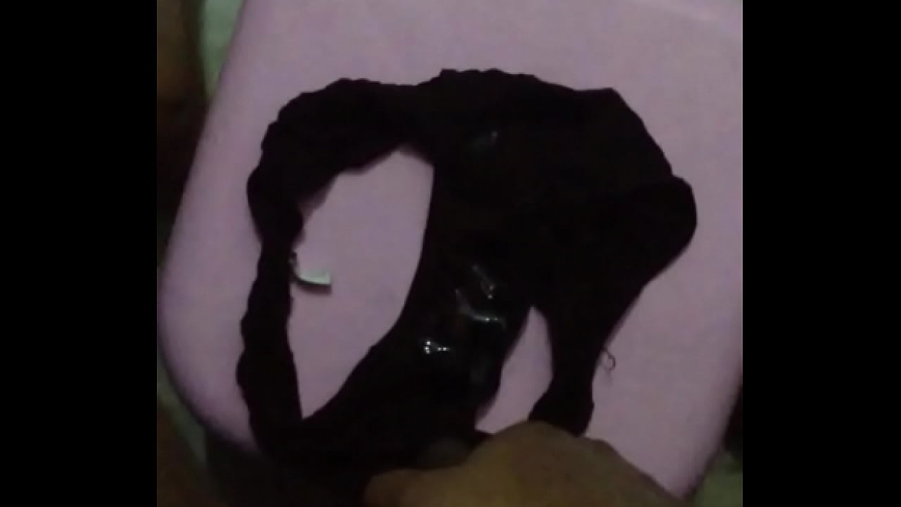 cum shot on black panty