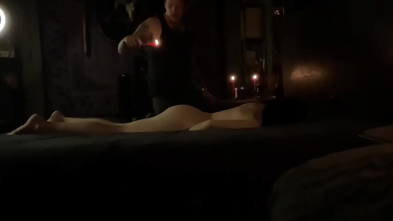 Hot wax and fingering myself make me cum