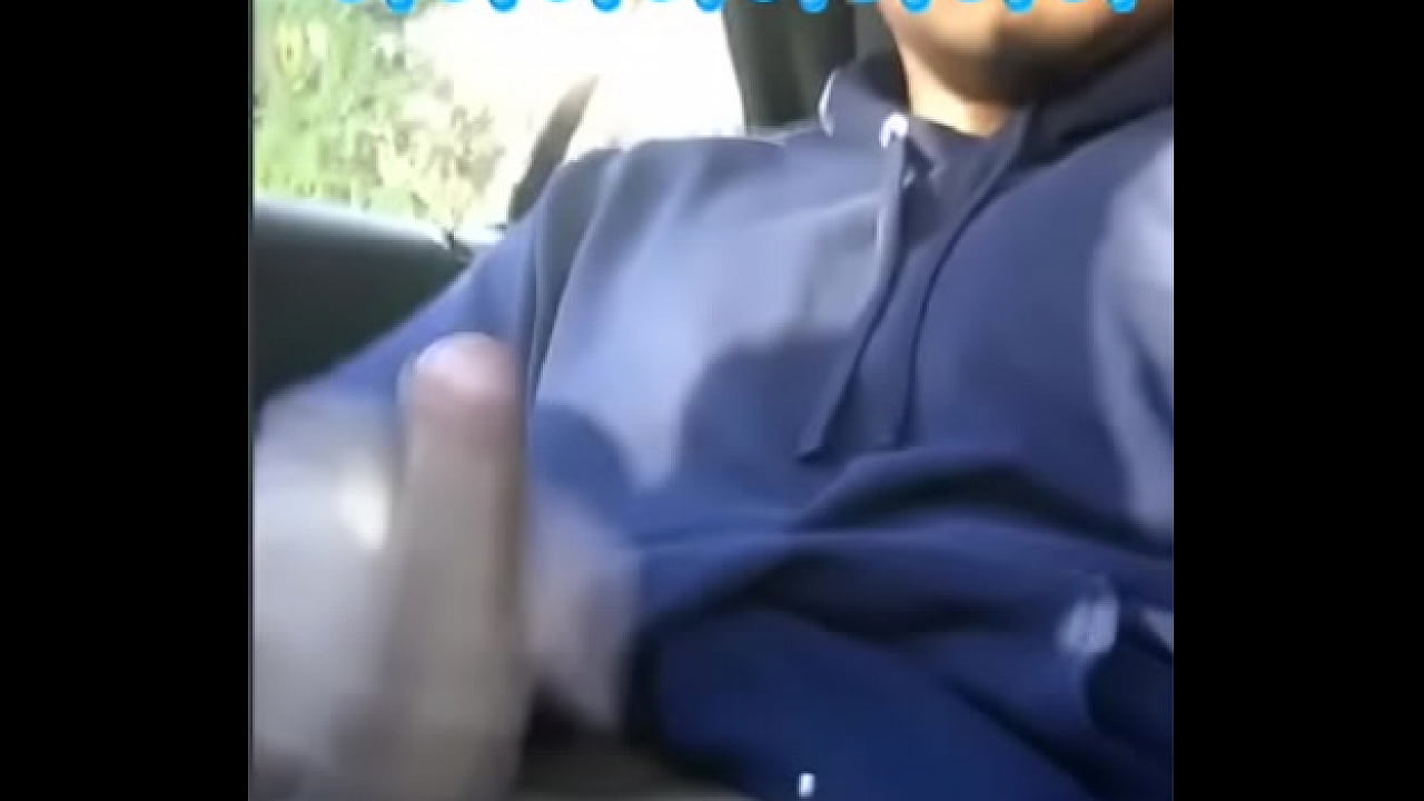 Mixed guy masturbates in his car