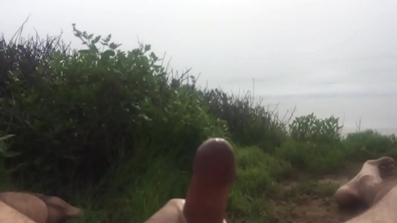 Big cock shoots a fountain of hot cum at blacks beach!