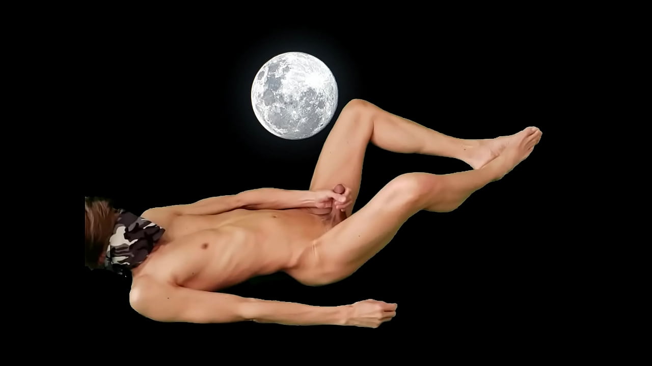 The moon watches me jerking my cock