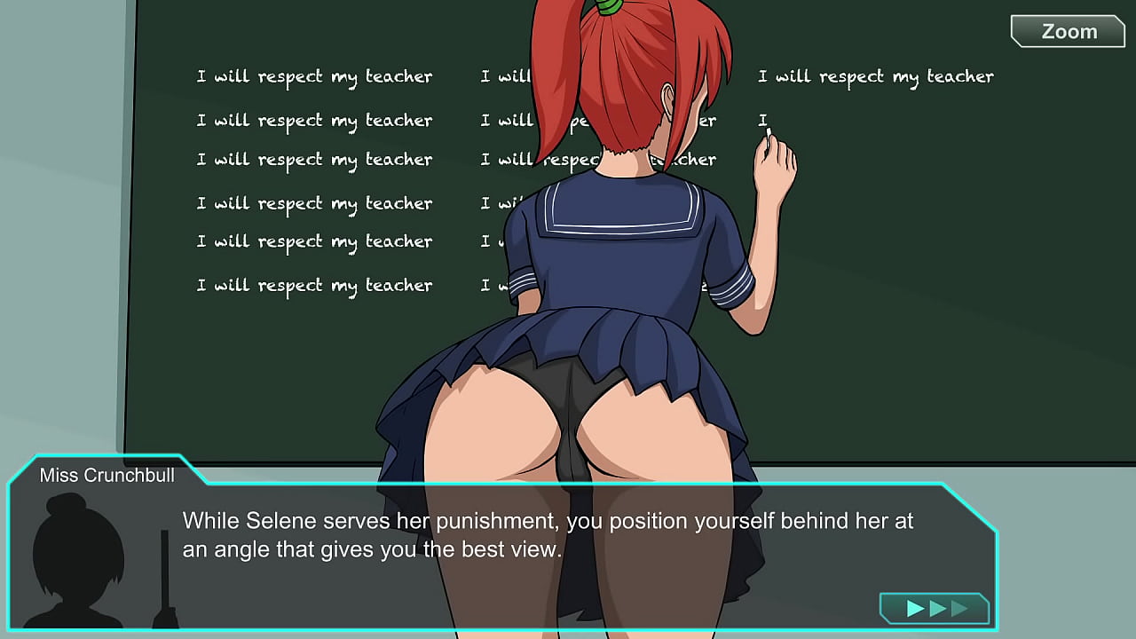 Slave Lords Of The Galaxy School Teen 18  Writing Line I will respect my teacher while wearing Black sexy hot Panties Flash Animation Sex Fuck Game and getting huminilated for the horny teacher with showing big butt and naked legs