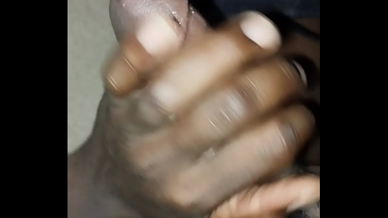 Jerking my big black cock.Part 2