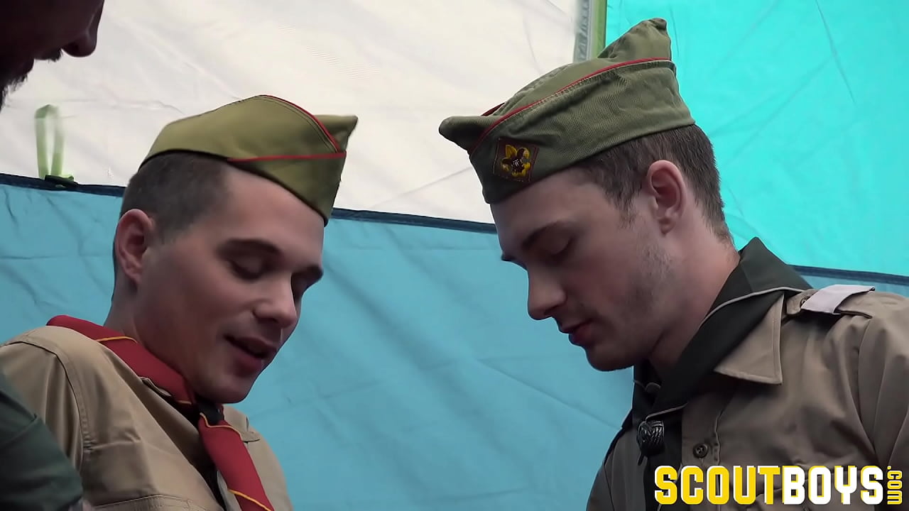 Scoutmaster Breeds Two Twinks In Tent