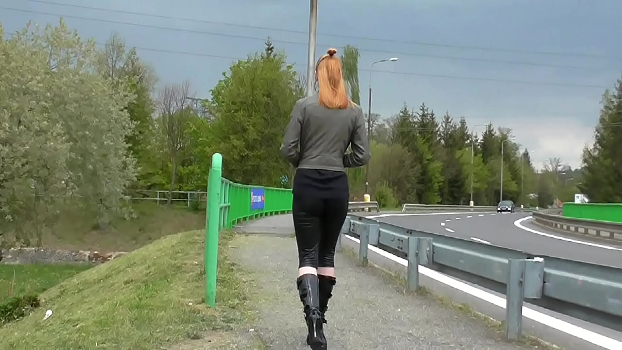 black leggings walking