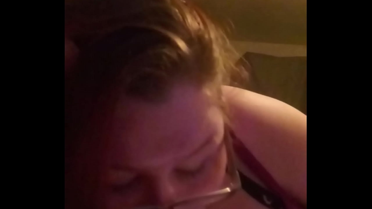 Wife sucking my dick with a condom