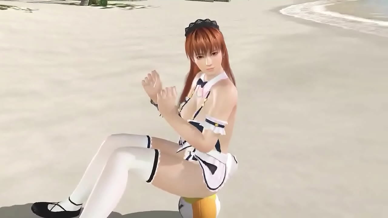 (sexy gameplay Doax) Kazumi maid nude rebound his sexy tits and ass in the beach