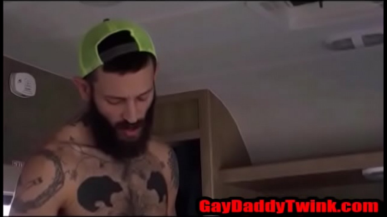 Bearded rough Trailer trash bareback fucks a blonde twink