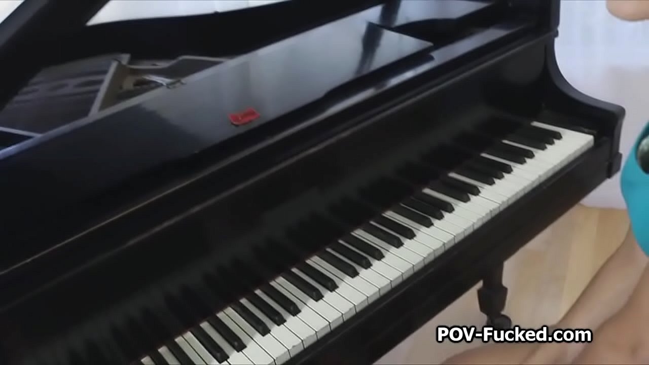Piano teacher bangs hot student
