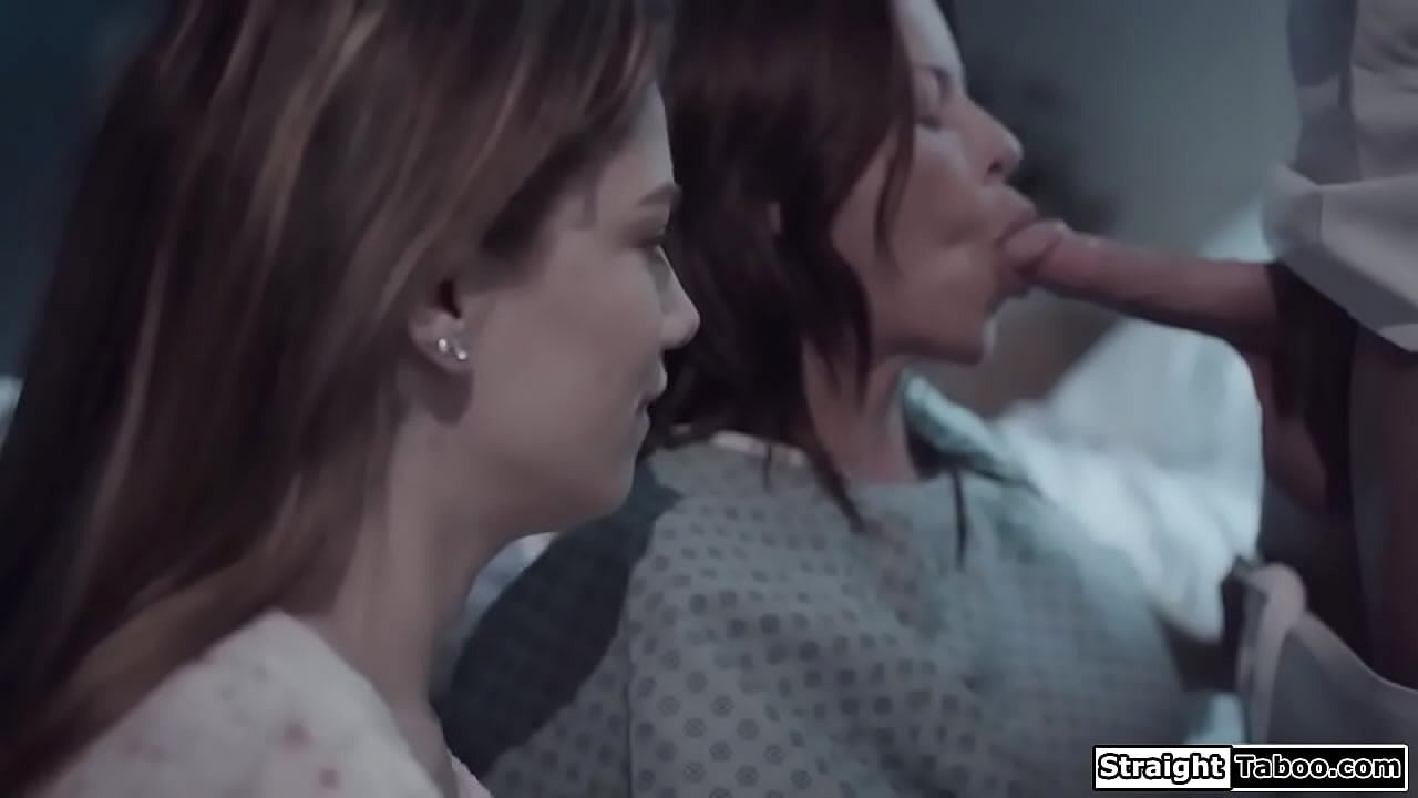 Psychiatric patient hallucinates with her teenage self and joins her in 3some with hospital orderly.The big tits milf gets facefucked and then banged