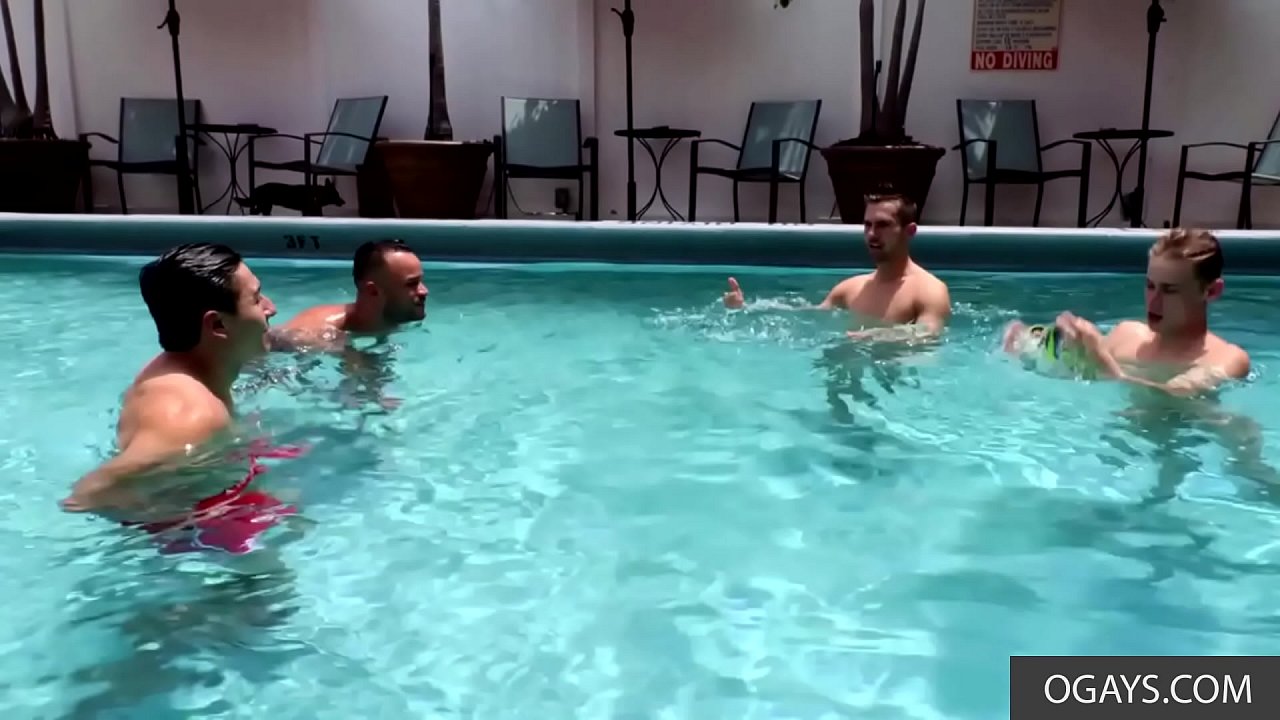 Boys Having Fun In The Pool Then Fucking